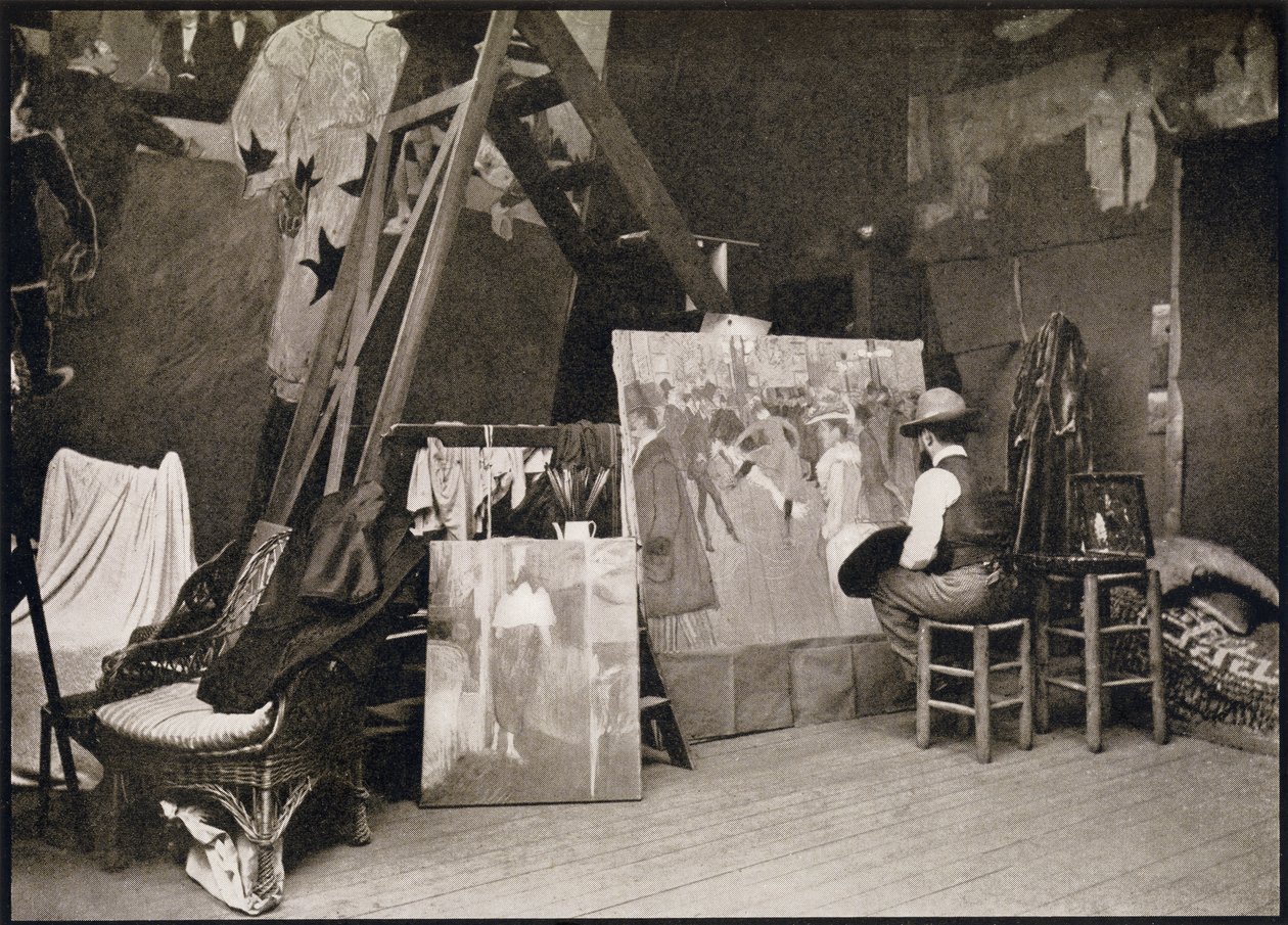 Toulouse-Lautrec in his studio in Rue Caulaincourt, from 'Toulouse